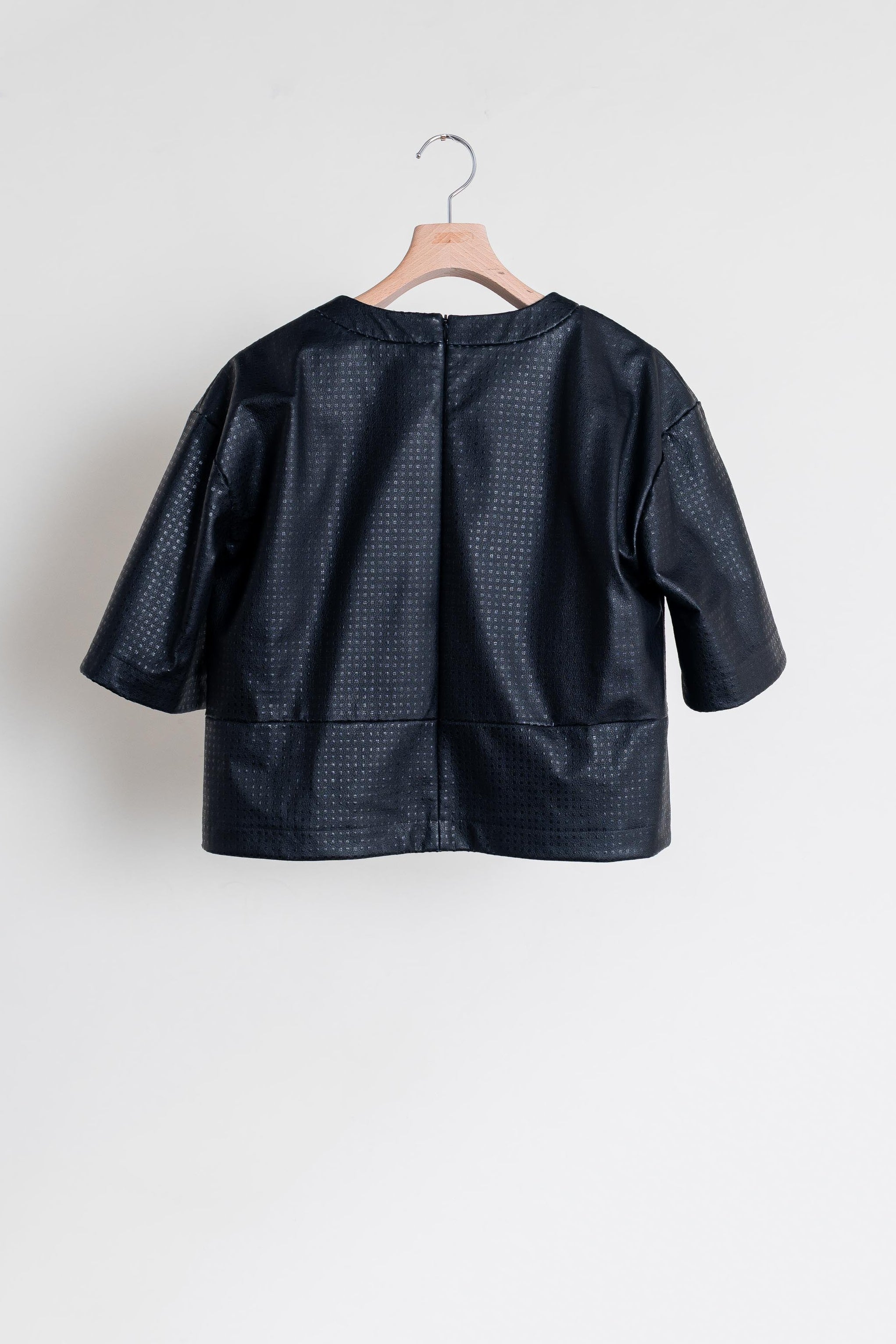 レディスジャケット パンチングレザー ブラック