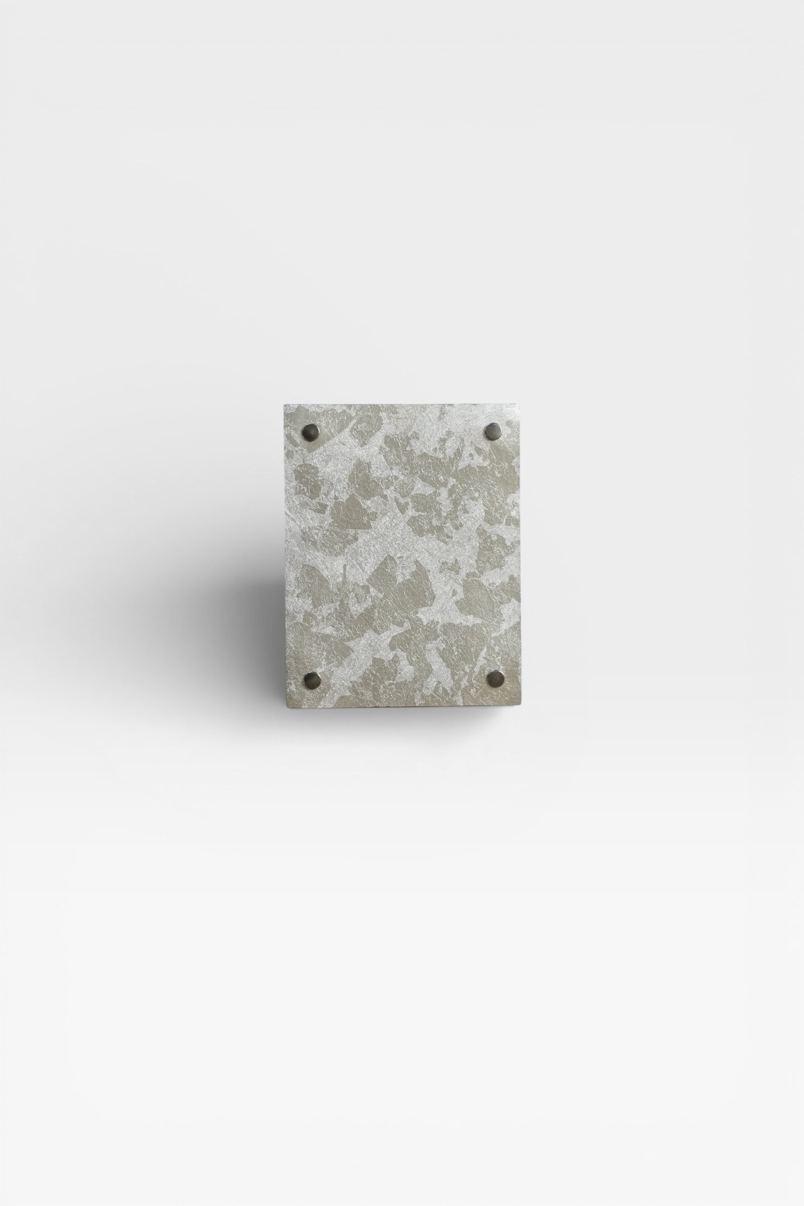 レザーポケットTシャツ　付け替え用レザー　シルバー