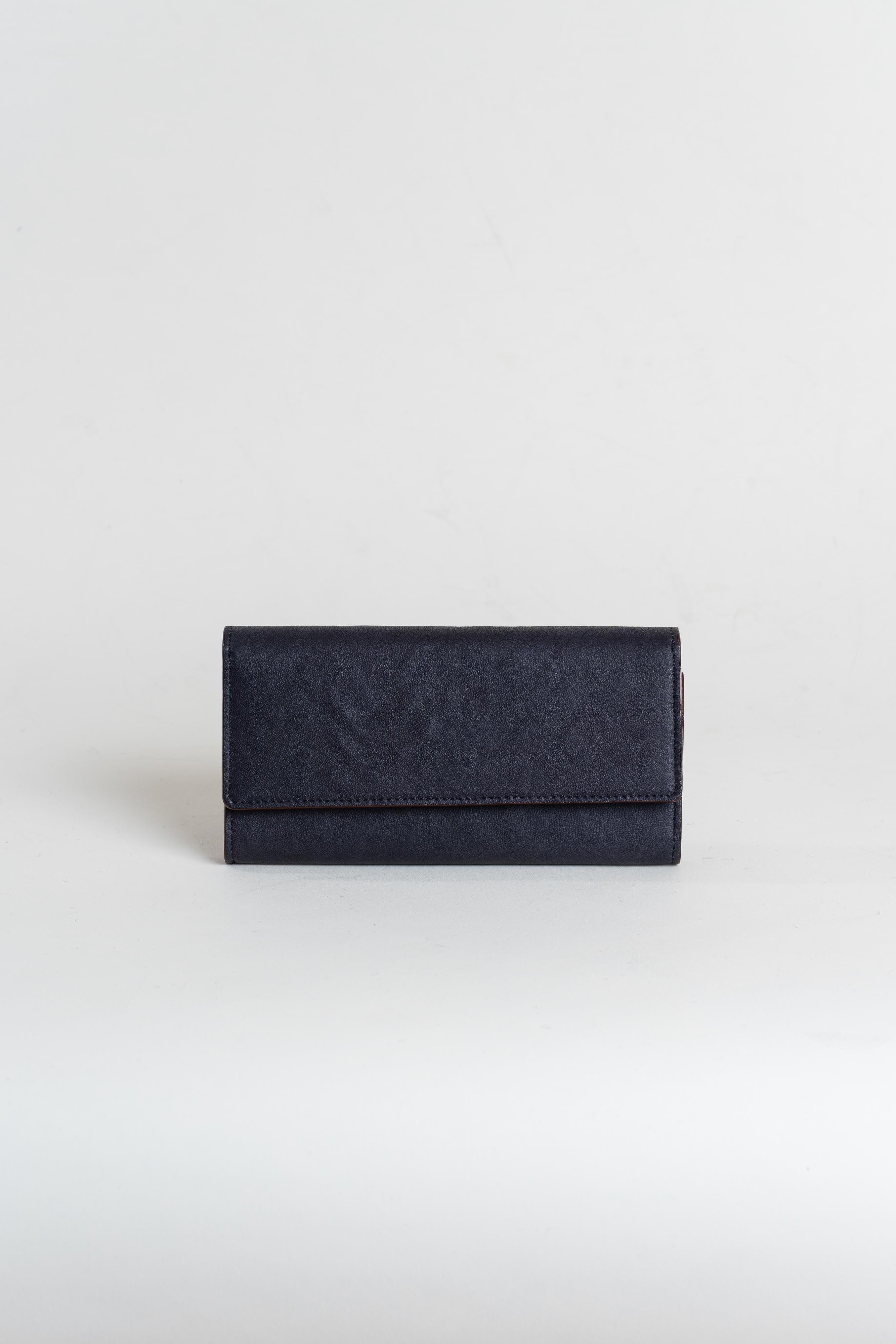 フラップレザーウォレット [UNSMOOTH] - BLACK