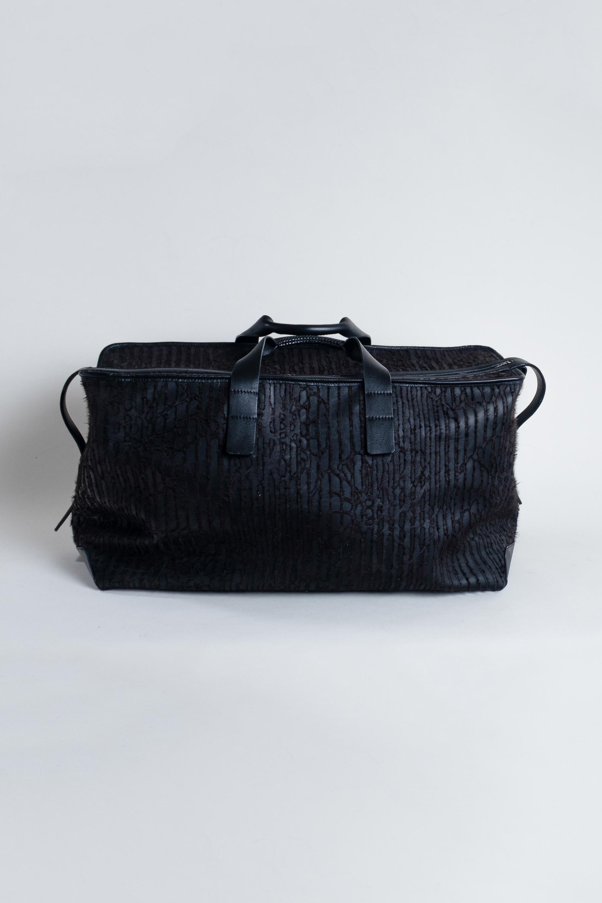 [Washi Leather]レザーボストンバッグ　Black x Black