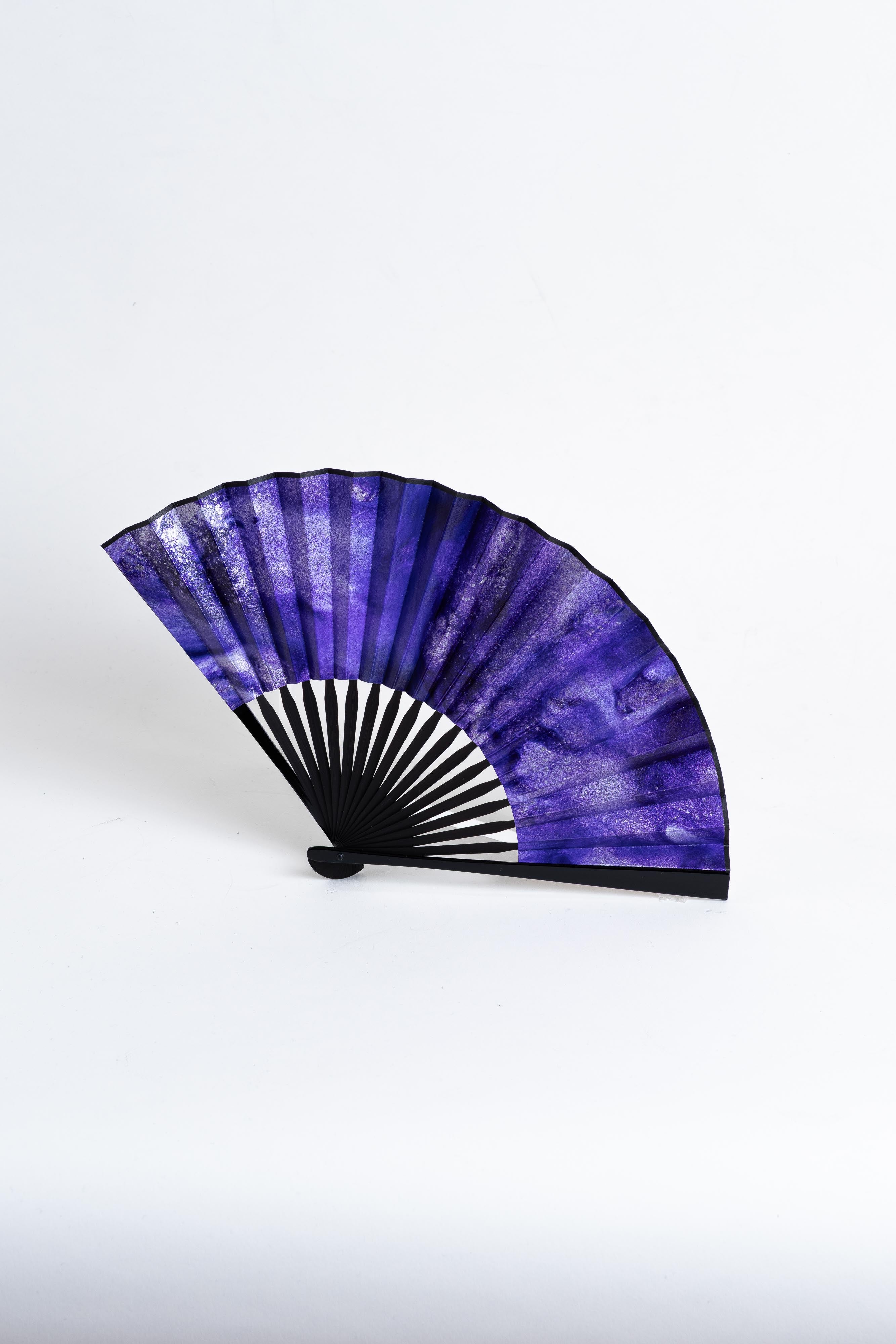 レザー扇子[HAKU]  Voyage Purple