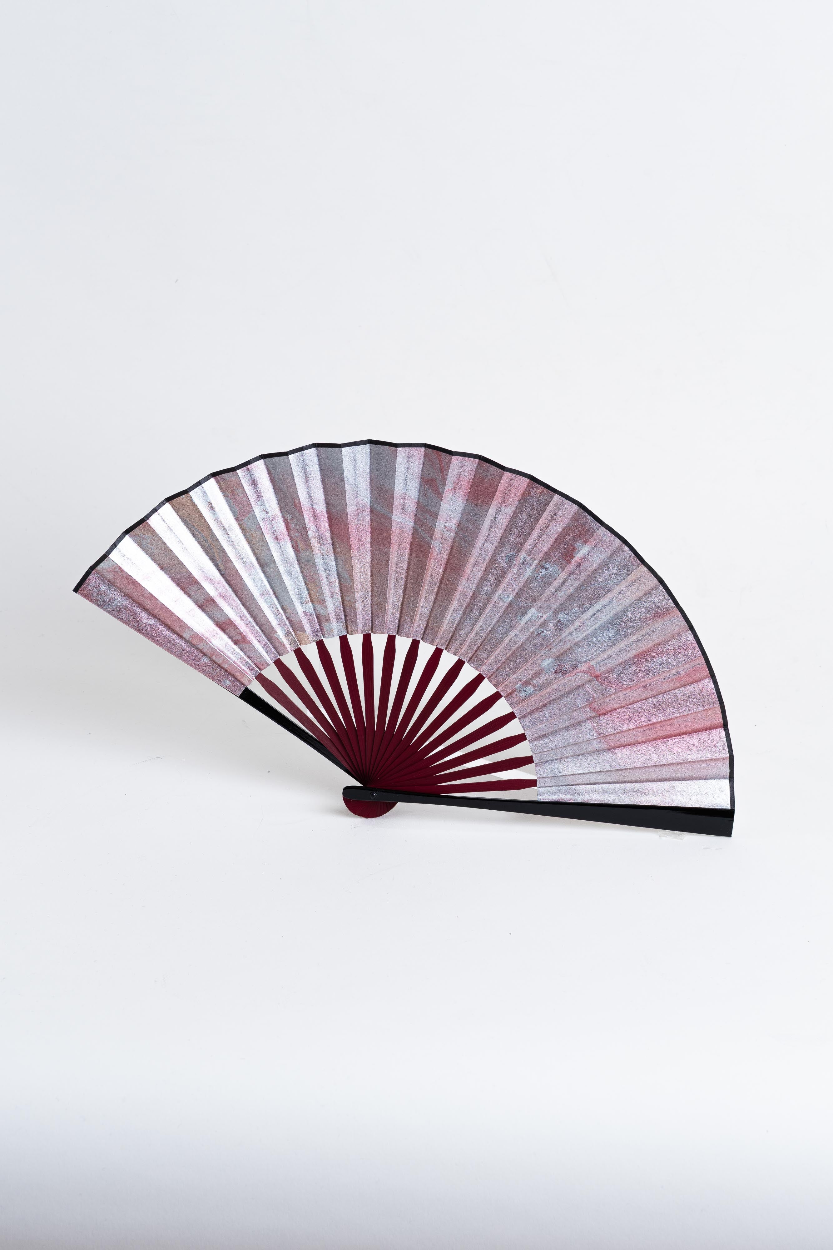 レザー扇子[HAKU]  Voyage Pink