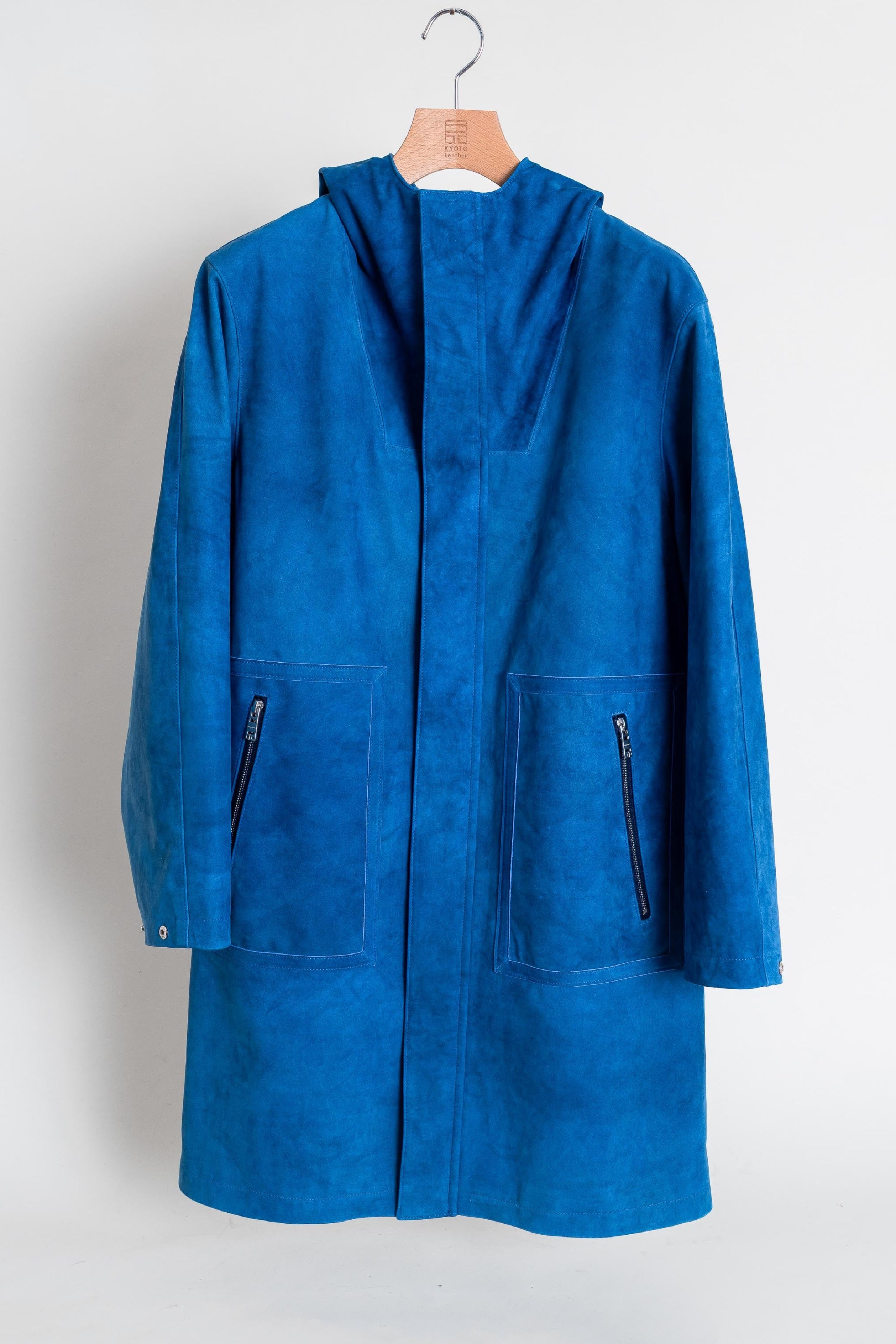 インディゴ x WASHI Leather モッズコート