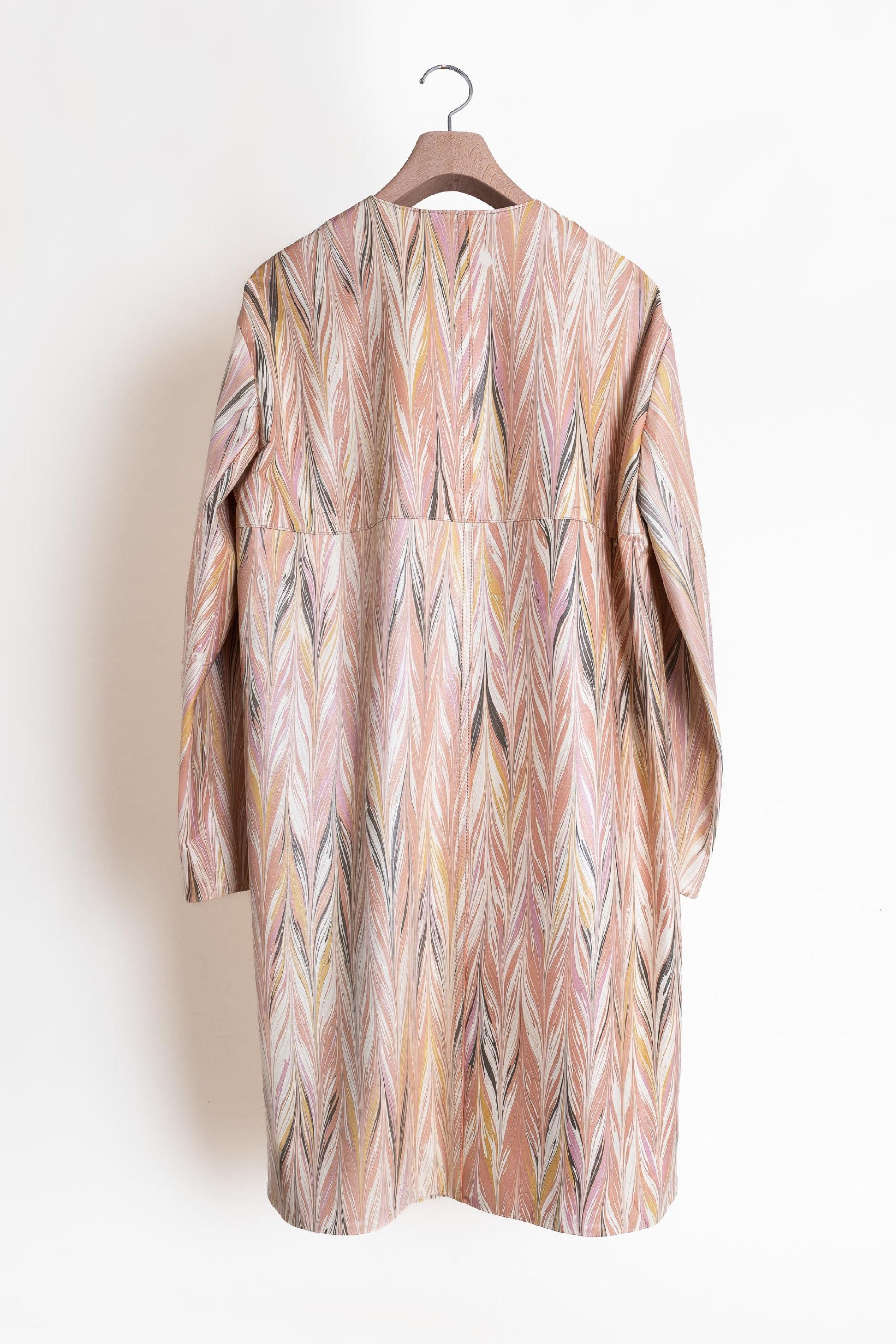 ノーカラーコート / Marbling[YABANE] / Pink / Silver Button