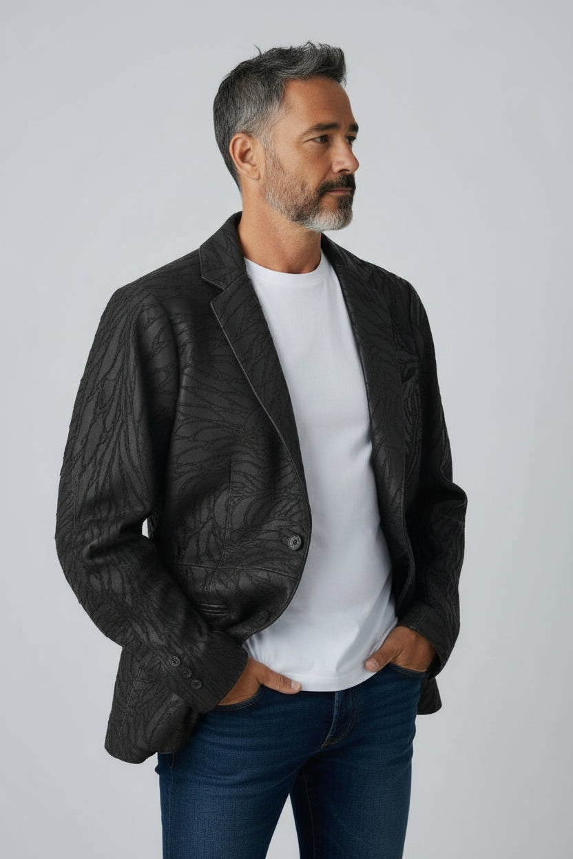 テーラードジャケット / [WASHI] Black-Black